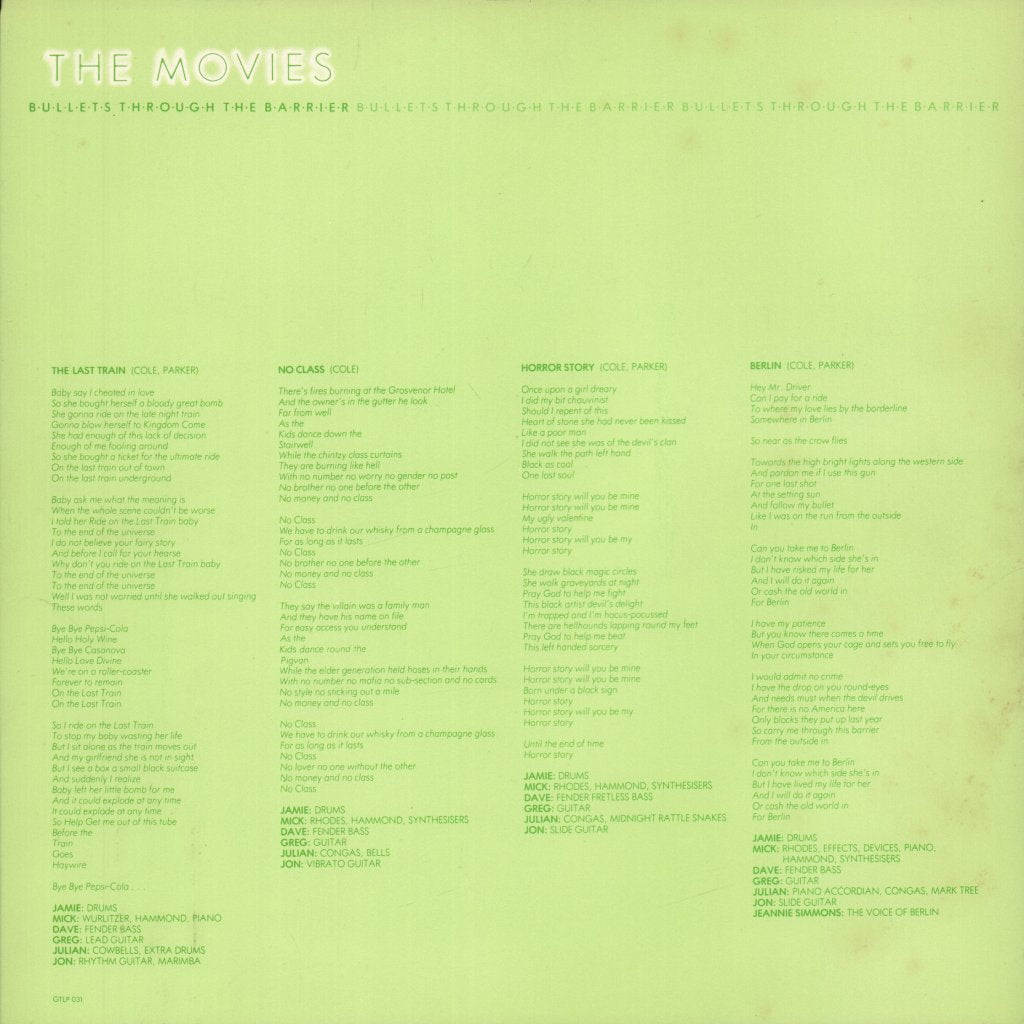 Movies - Bullets Through The Barrier - Lp