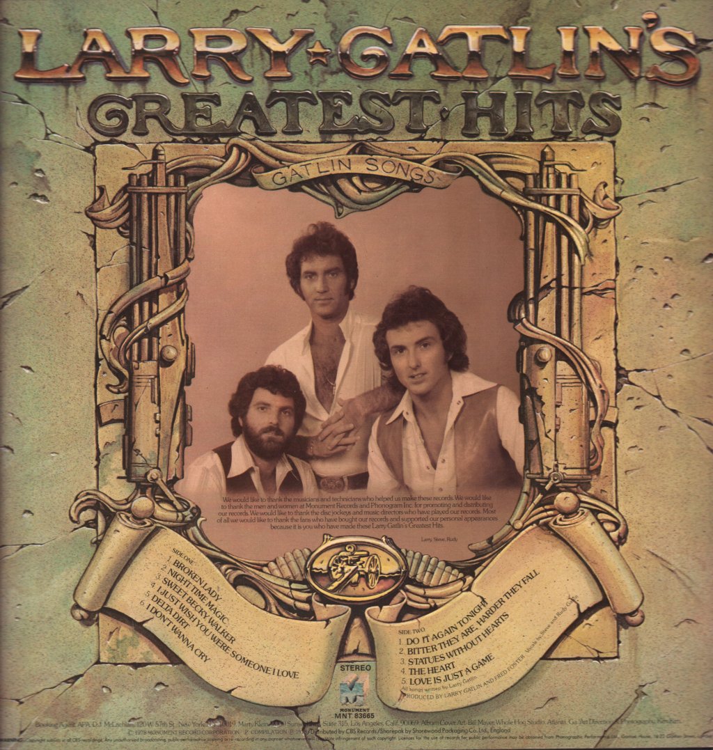 Larry Gatlin - Larry Gatlin's Greatest Hits Volume 1 - Lp