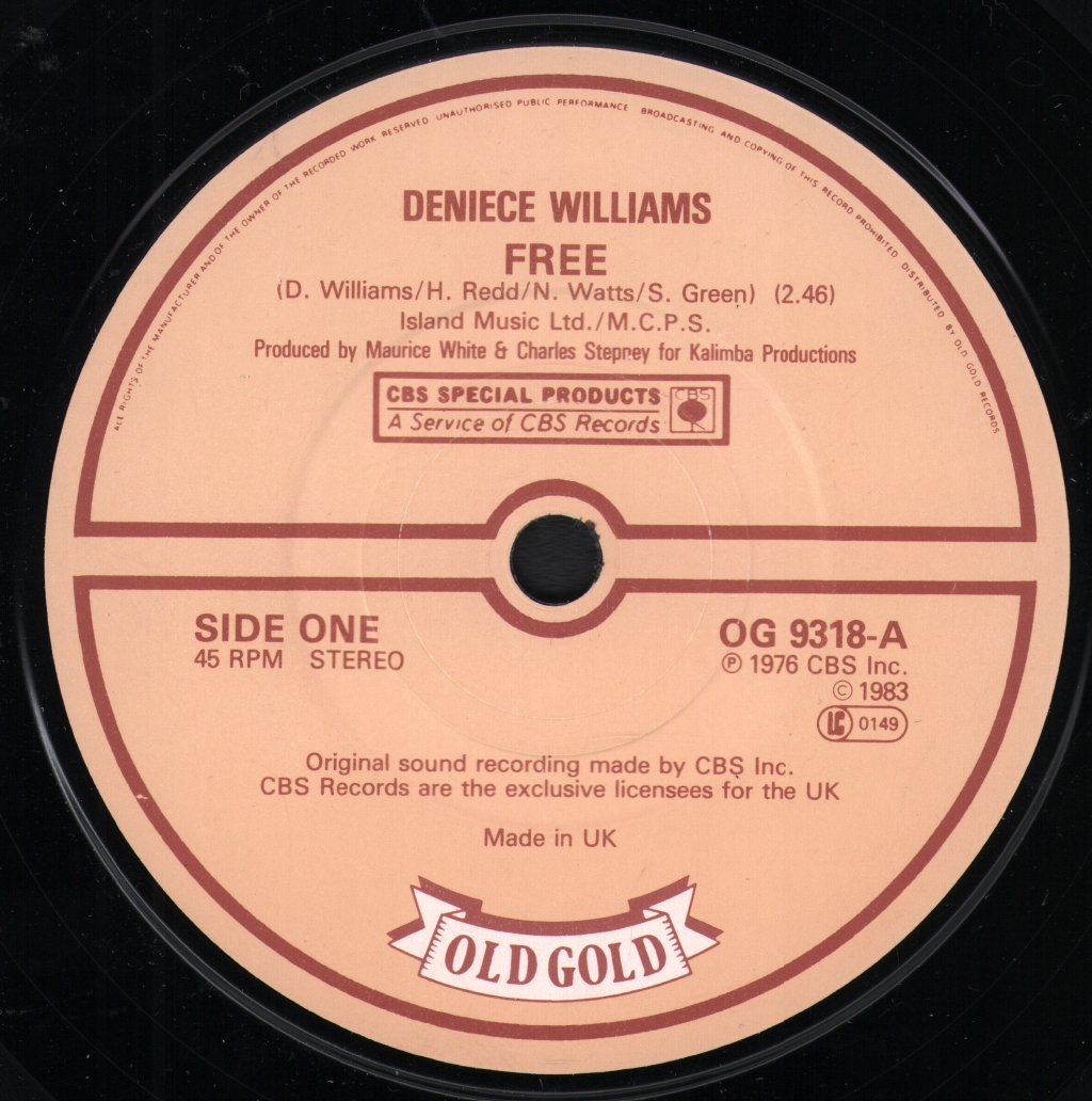Deniece Williams - Free - 7 Inch