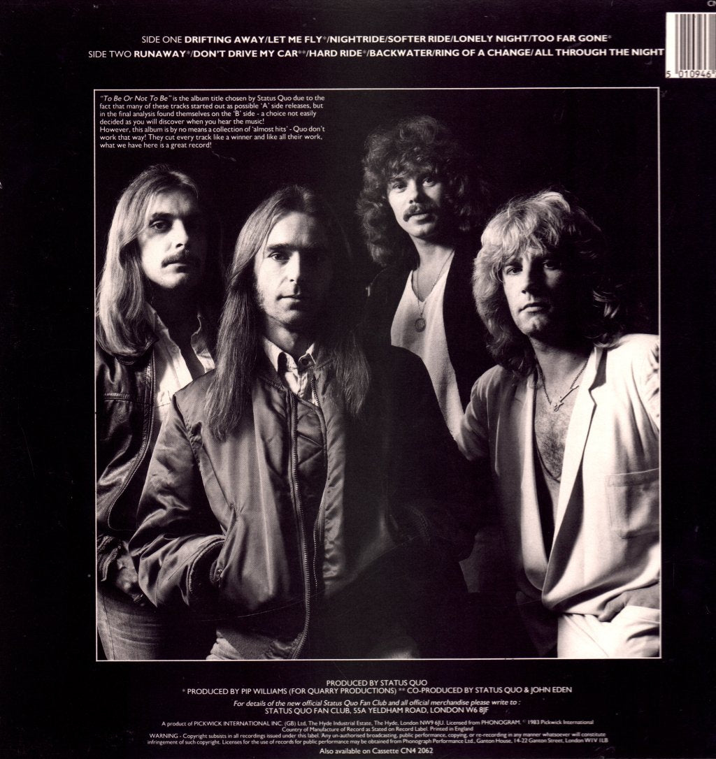 Status Quo - To Be Or Not To Be - Lp
