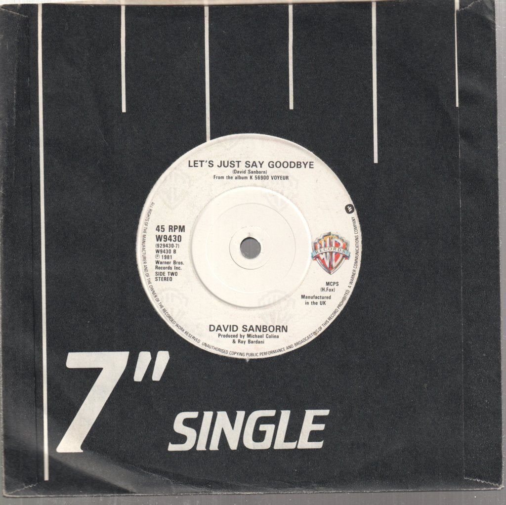 David Sanborn - Neither One Of Us - 7 Inch