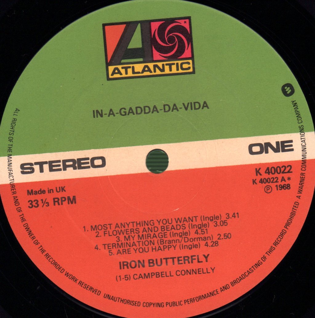 Iron Butterfly - In A Gadda Da Vida - Lp
