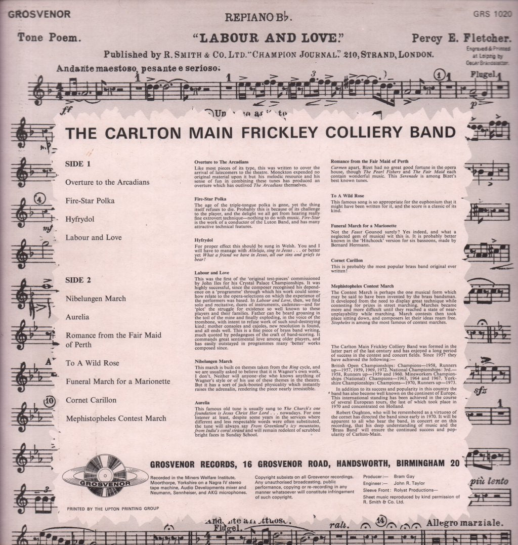 Carlton Main Frickley Colliery Band - Labour And Love - Lp