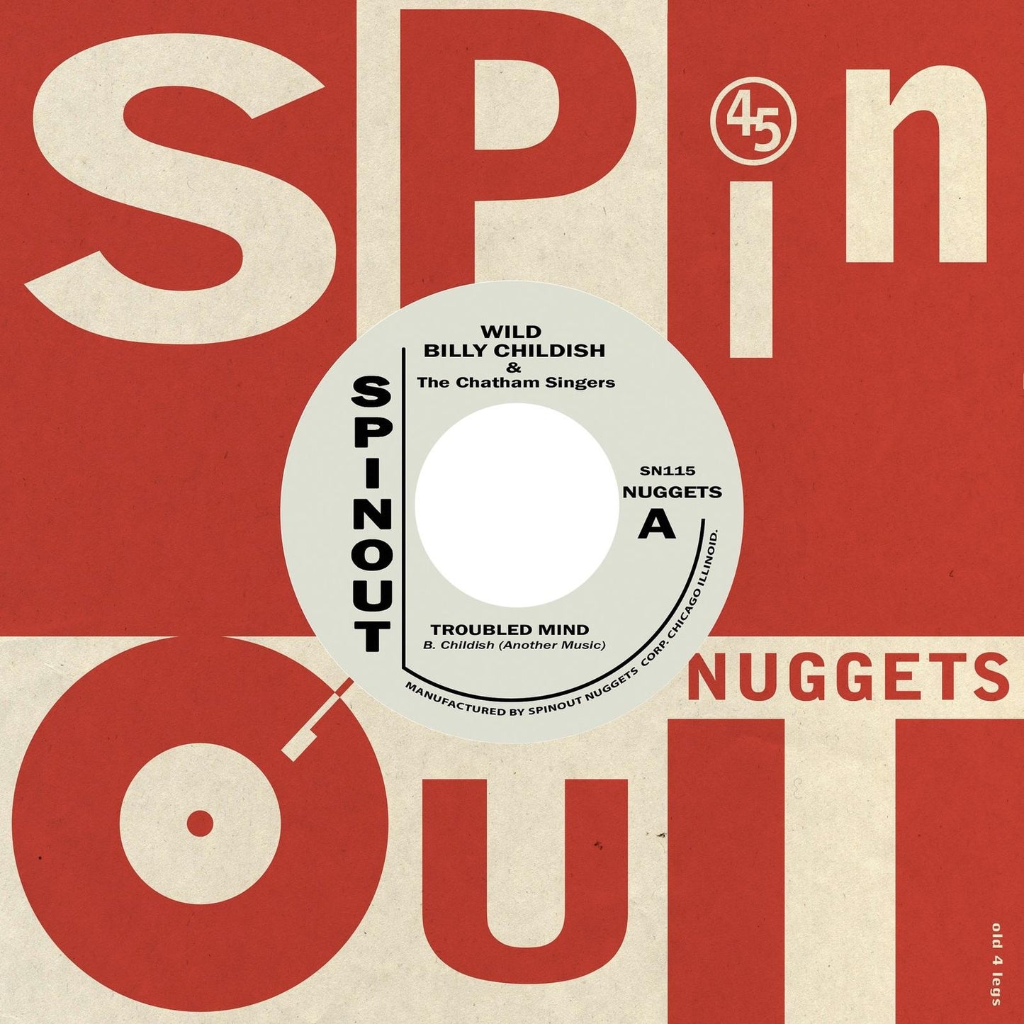 Wild Billy Childish And The Chatham Singers - Troubled Mind / Ranscombe Farm Boogie - 7 Inch