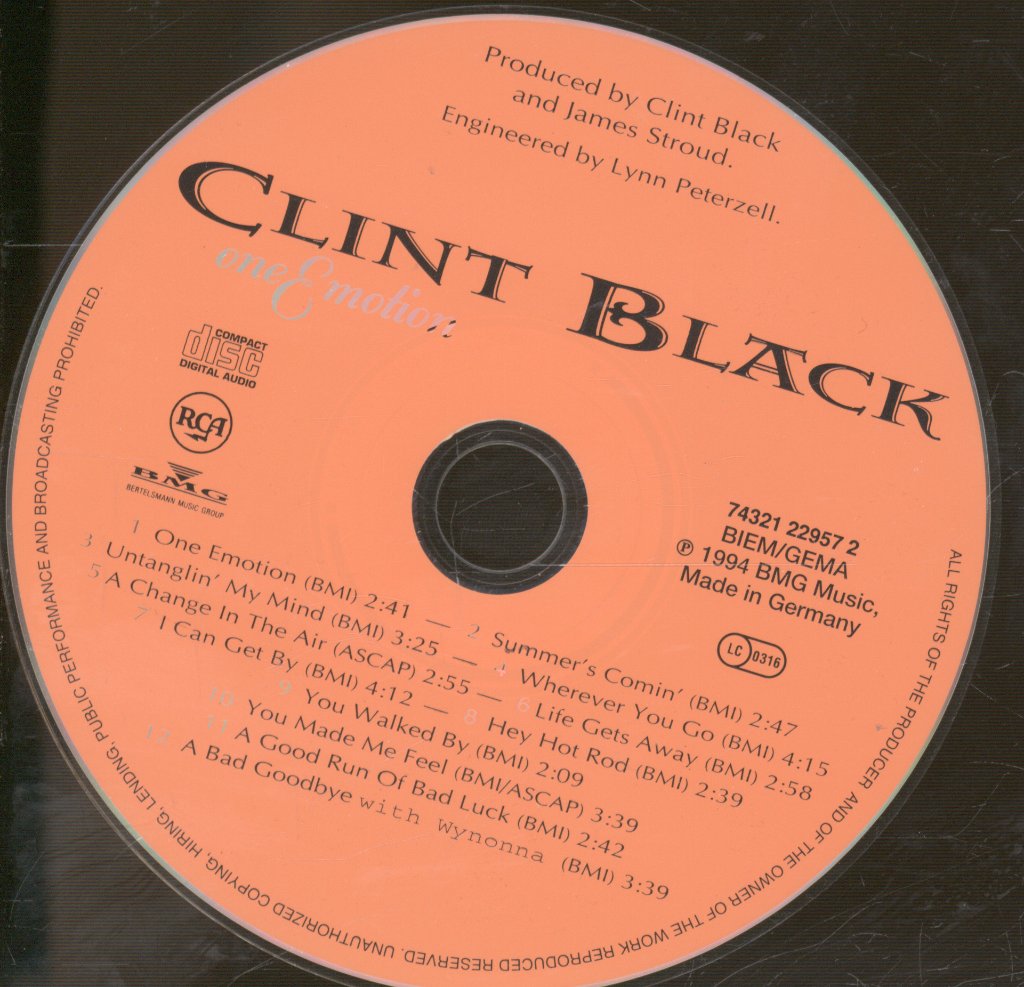 Clint Black - One Emotion - Cd