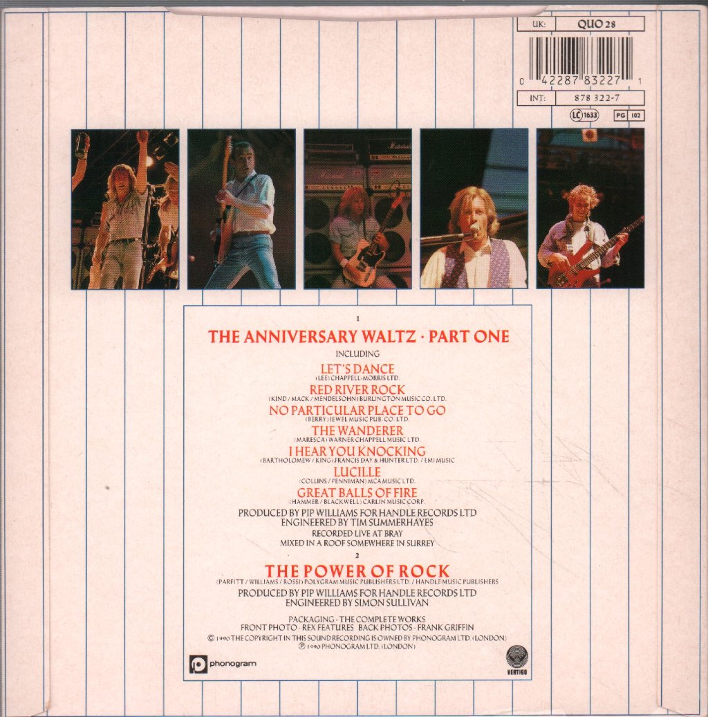 Status Quo - Anniversary Waltz - 7 Inch