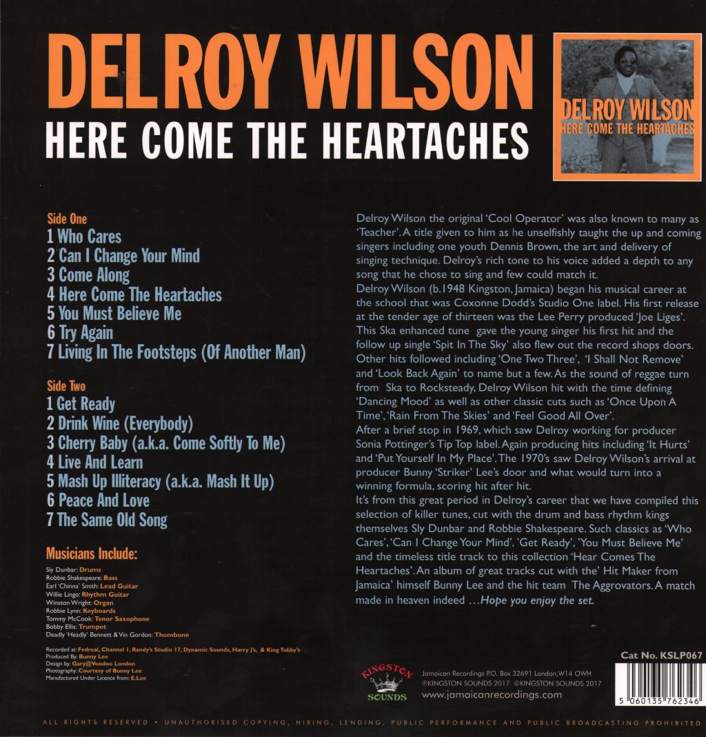 Delroy Wilson - Here Come The Heartaches - Lp
