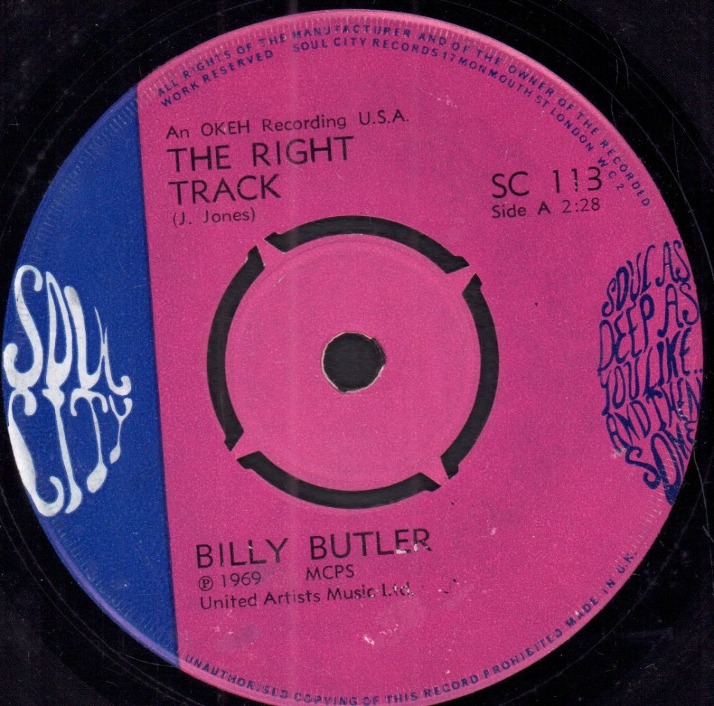 Billy Butler - Right Track - 7 Inch