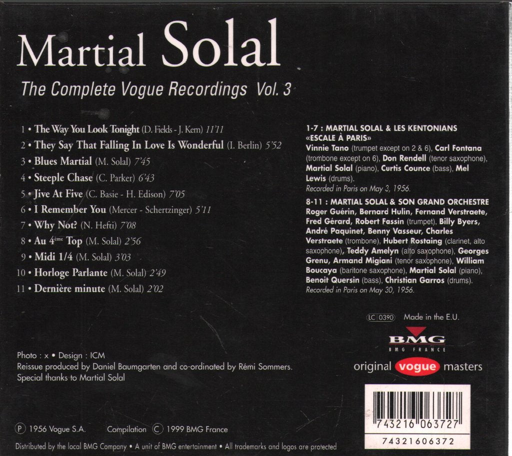 Martial Solal - Complete Vogue Recordings Vol 3 - Cd