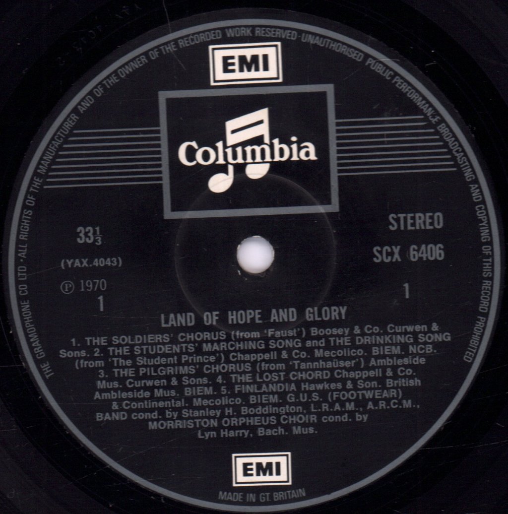 G.U.S. Footwear Band - Land Of Hope & Glory - Lp