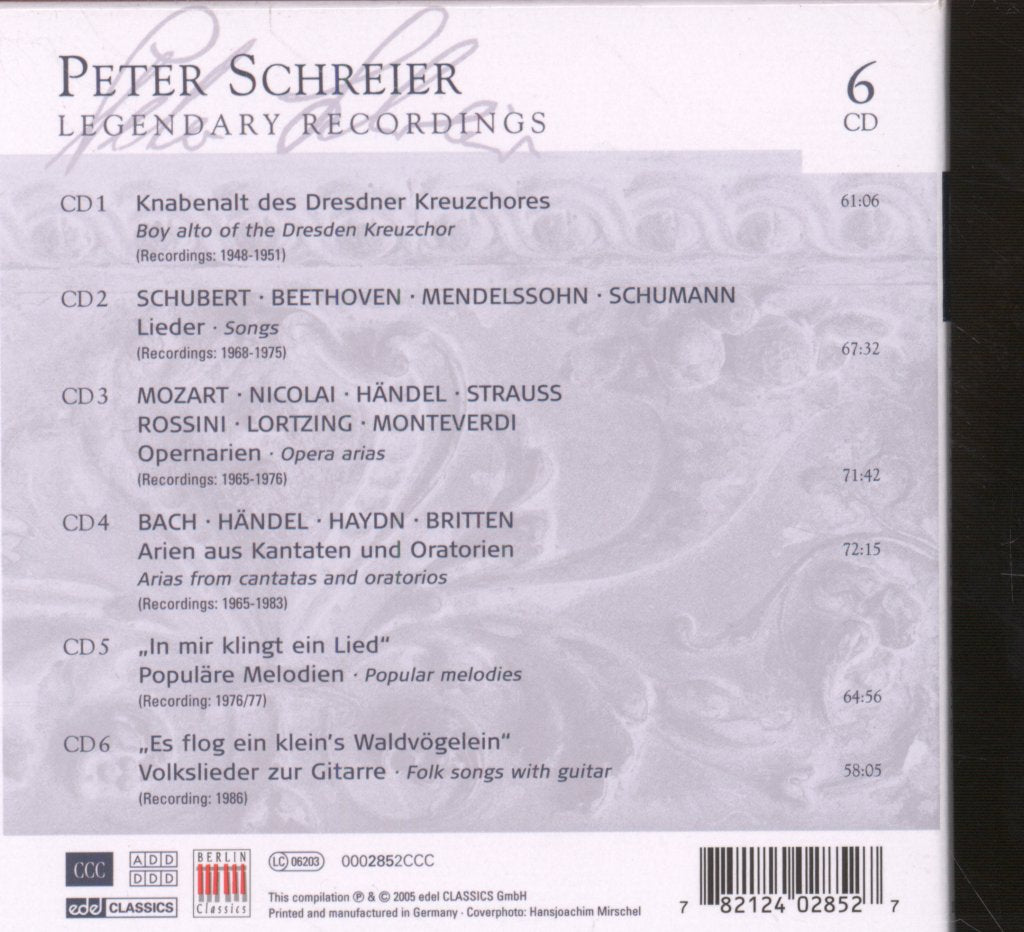 Peter Schreier - Peter Schreier's Legendary Recordings - Cd Set