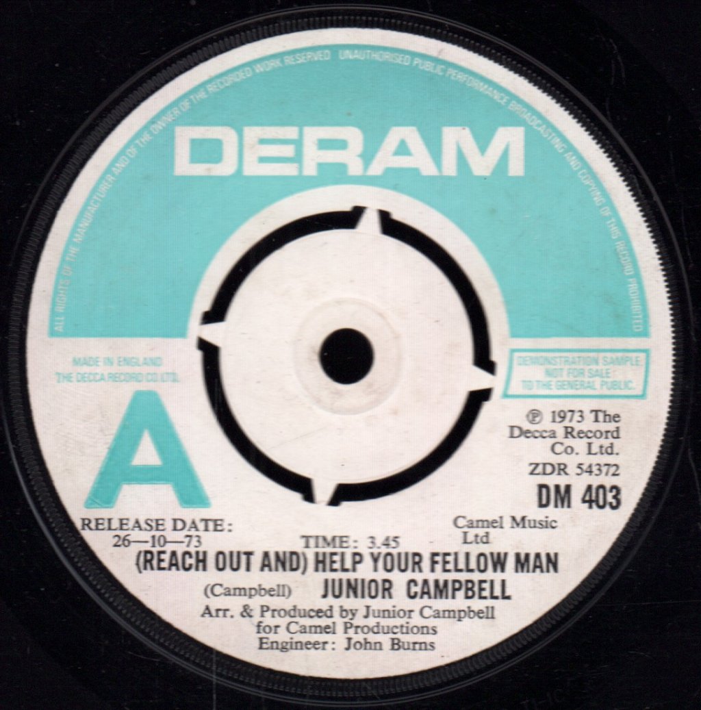 Junior Campbell - (Reach Out An) Help Your Fellow Man - 7 Inch