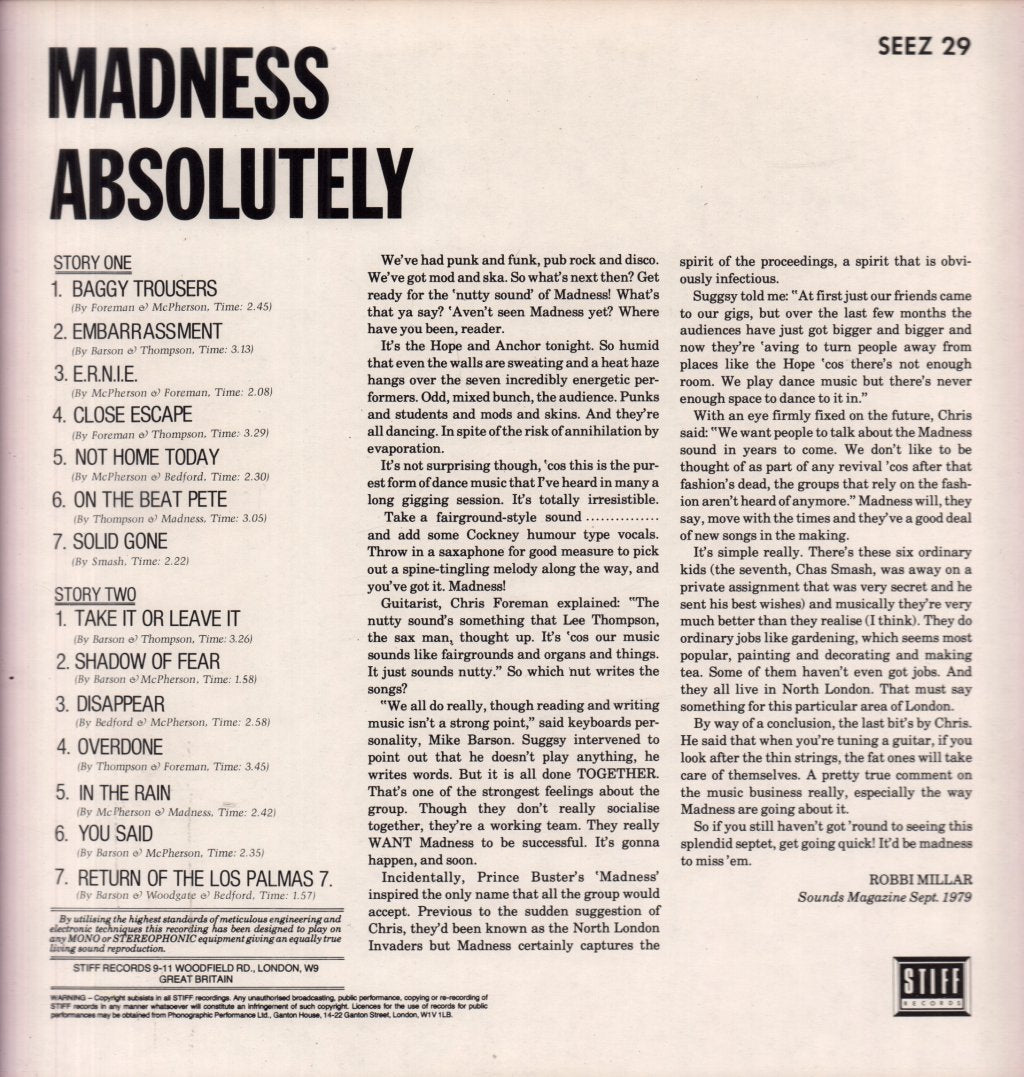 Madness - Absolutely - Lp