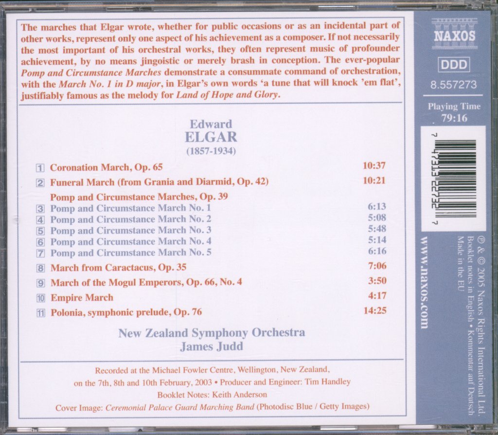 New Zealand Symphony Orchestra, James Judd - Elgar - Marches: Pomp And Circumstance • Polonia • Caractacus - Cd