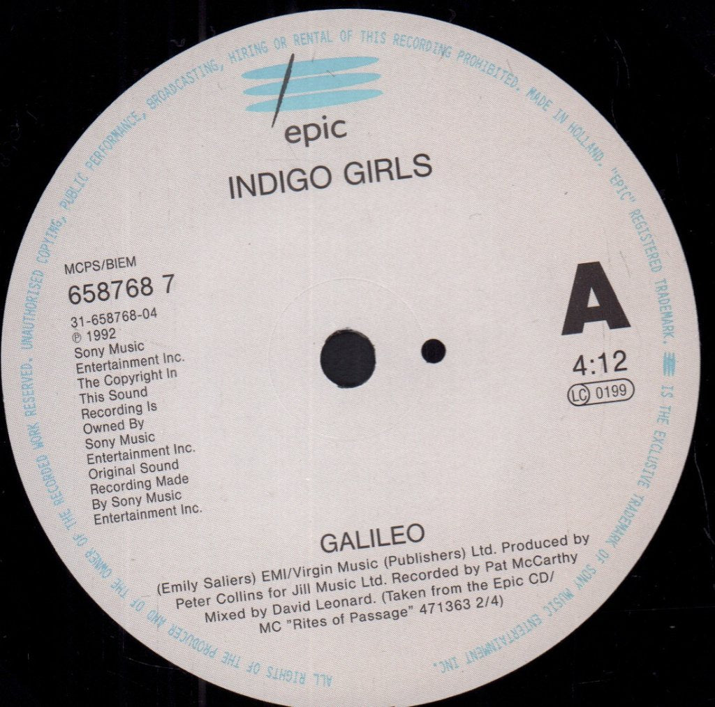 Indigo Girls - Galileo - 7 Inch