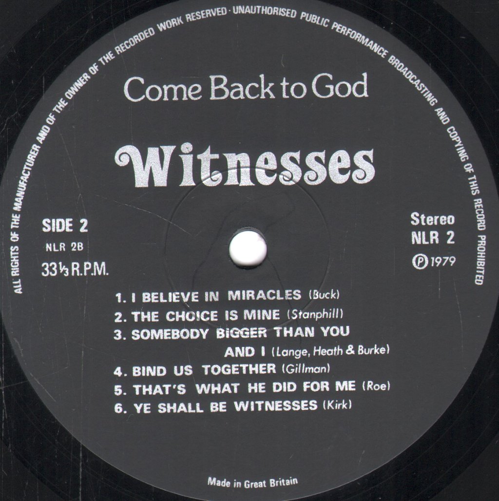 Dennis Paterson and The Campaign Singers - Witnesses - Lp