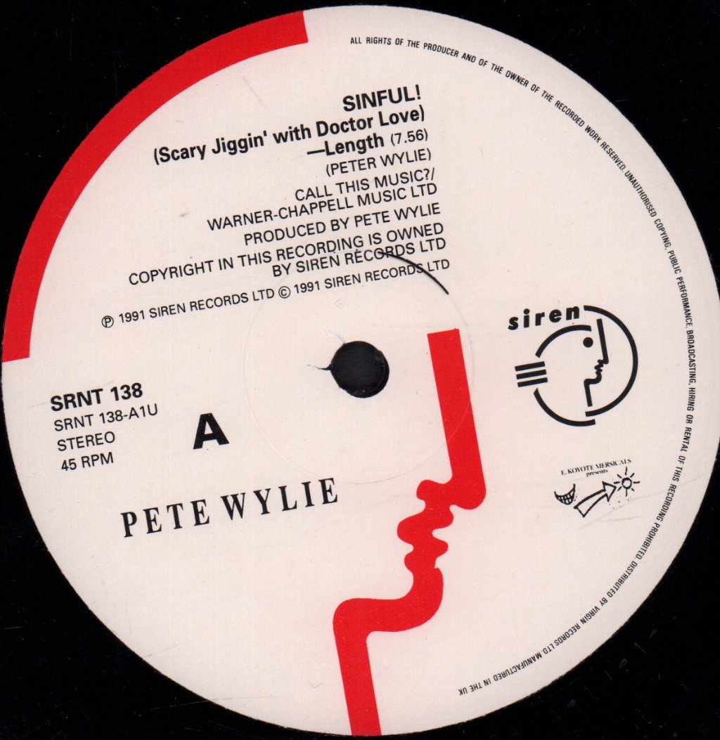 Pete Wylie And The Farm - Sinful - 12 Inch