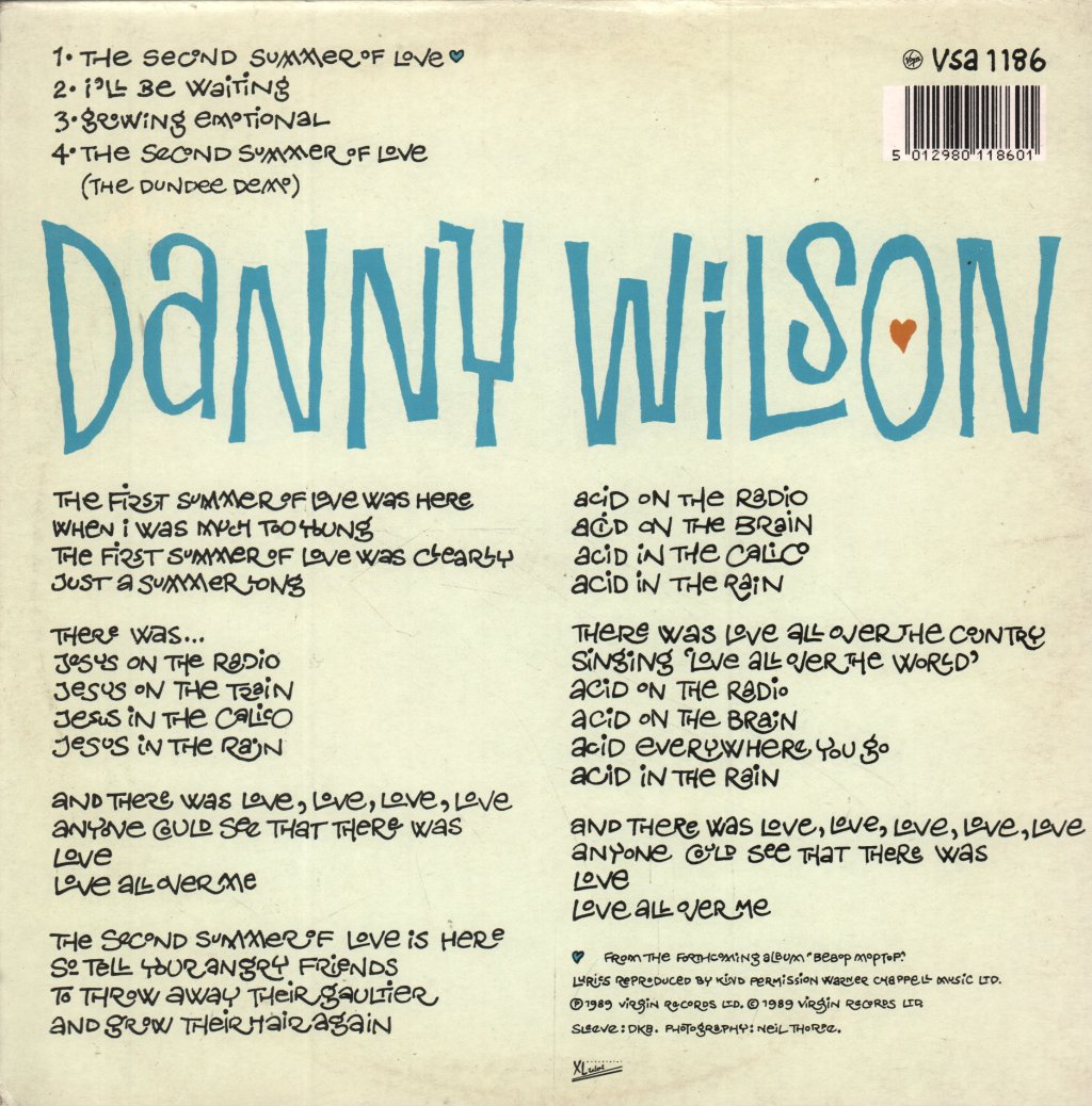 Danny Wilson - Second Summer Of Love - 10 Inch