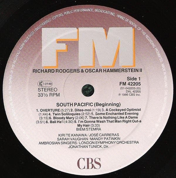 Kiri Te Kanawa jose carreras sarah vaughan - South Pacific - Lp