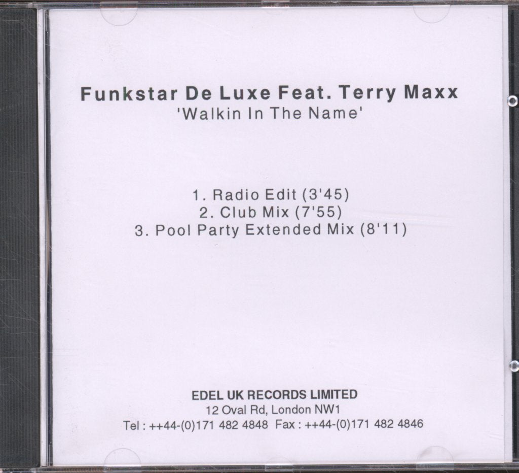 Funkstar De Luxe Feat Terry Max - Walkin In The Name - Cdr