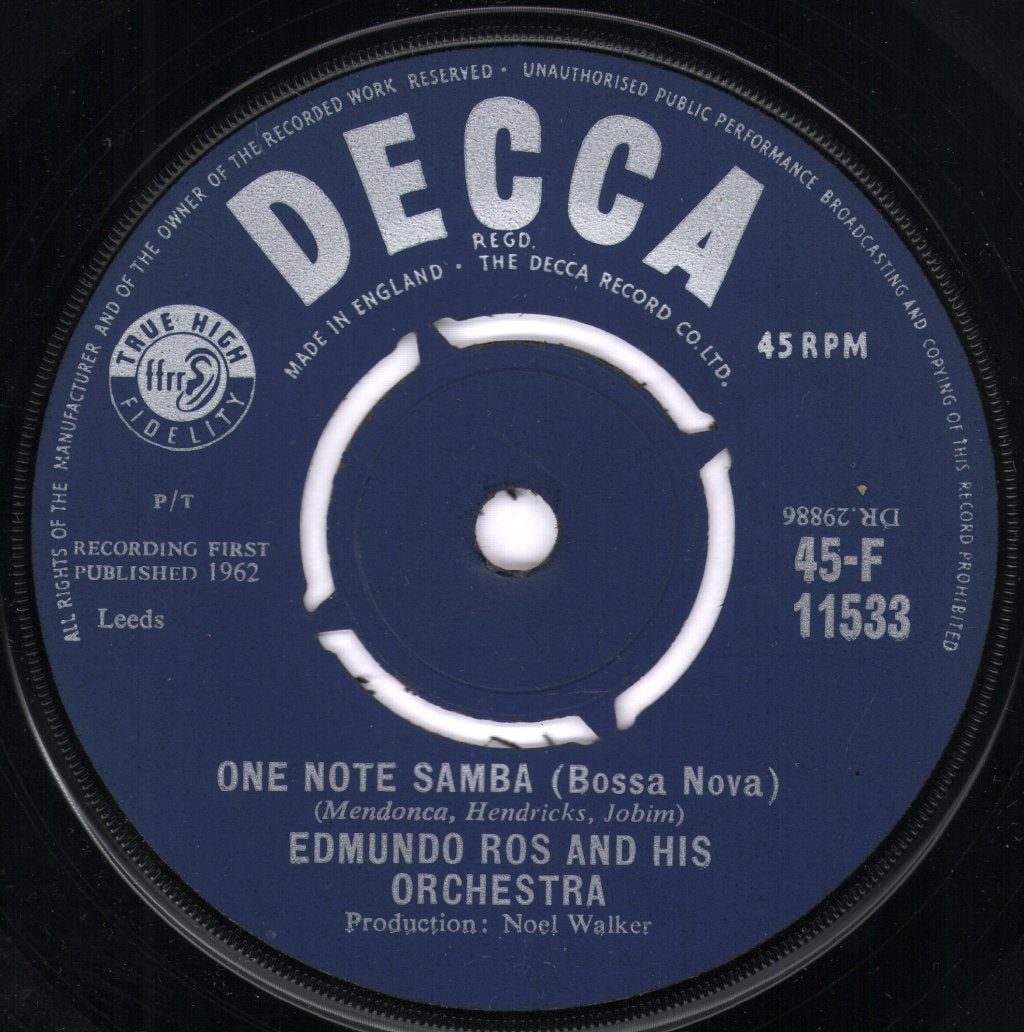 Edmundo Ros And His Orchestra - One Note Samba / Slightly Out Of Tune - 7 Inch