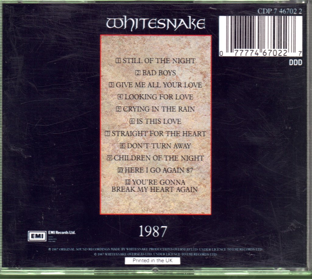 Whitesnake - 1987 - Cd