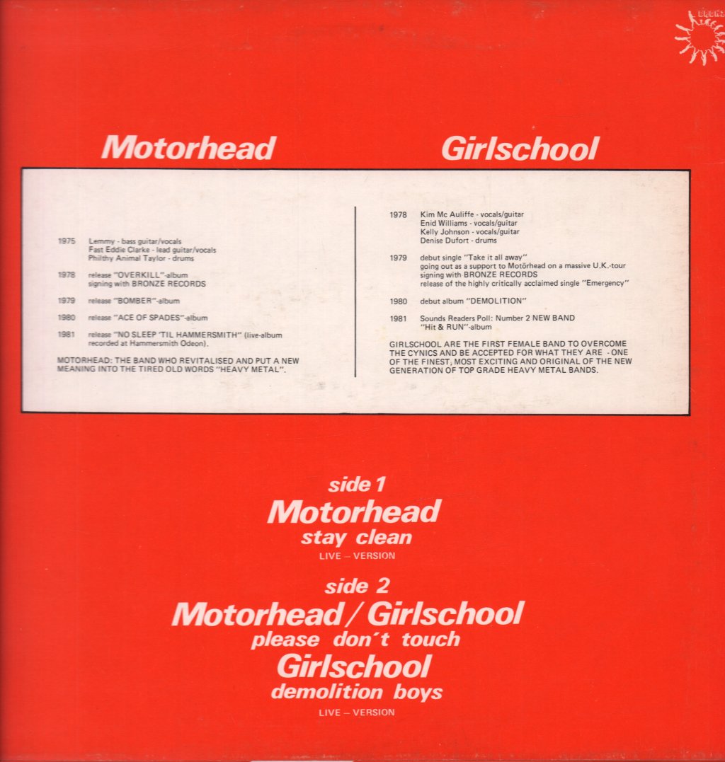 Motorhead And Girlschool - Stay Clean - 12 Inch