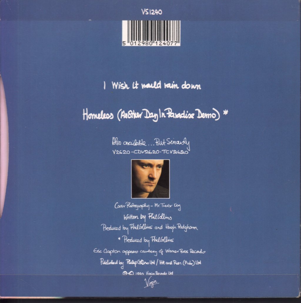 Phil Collins - I Wish It Would Rain Down - 7 Inch