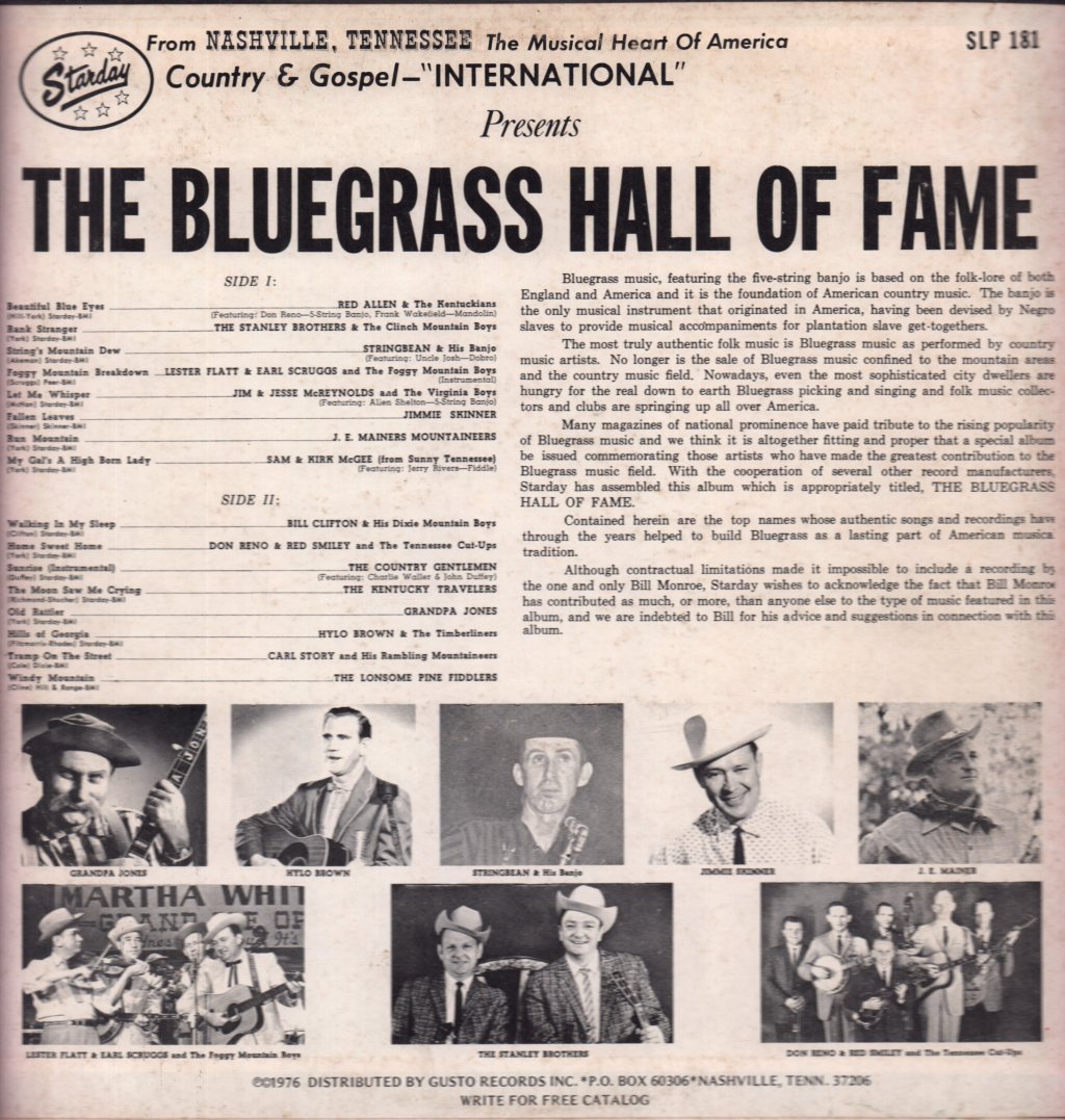 Various Artists - Bluegrass Hall Of Fame - Lp