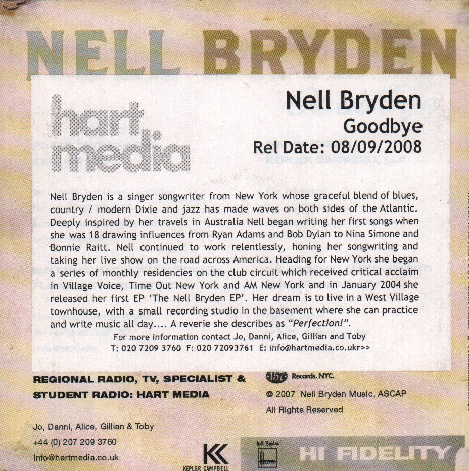 Nell Bryden - Goodbye - Cd