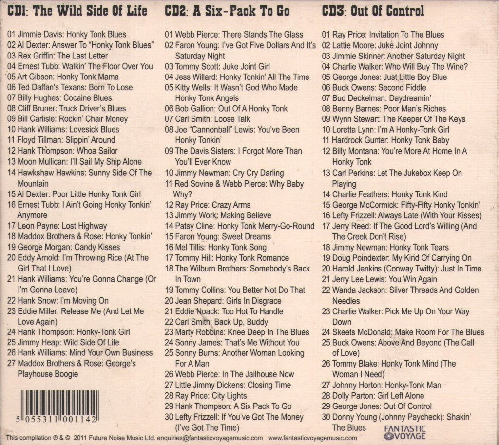 Various Artists - Honky Tonkin' - 87 Tracks From The Golden Years Of Country Music - Triple Cd