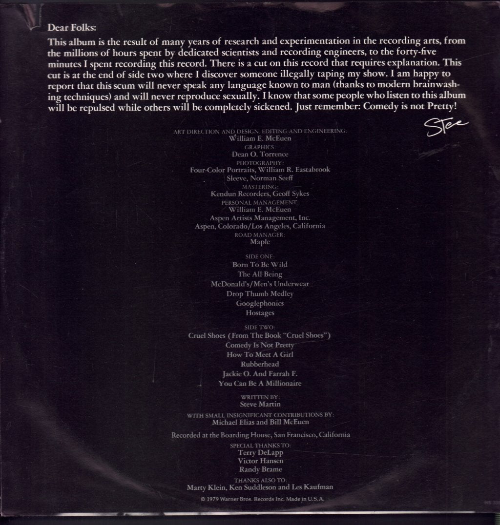 Steve Martin - Comedy Is Not Pretty - Lp