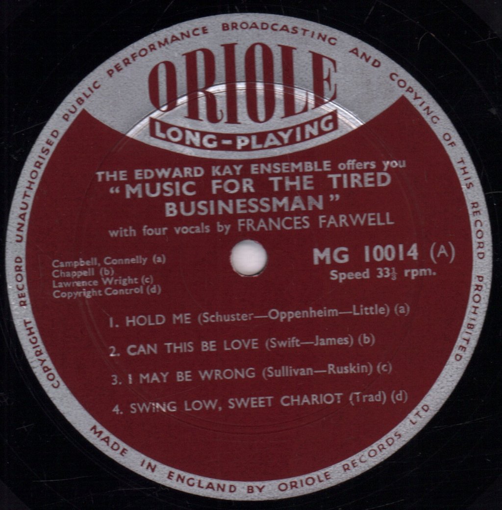 edward kay ensemble / frances farwell - music for the tired business man - 10 Inch