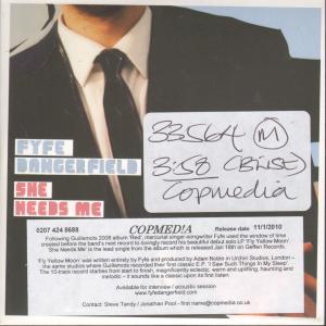 Fyfe Dangerfield - She Needs Me - Cd