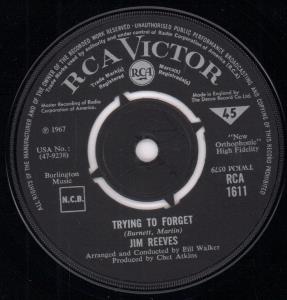 Jim Reeves - Trying To Forget - 7 Inch