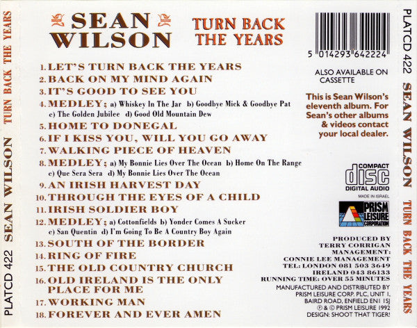Sean Wilson - Turn Back The Years - Cd