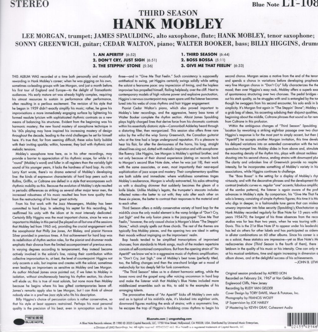Hank Mobley - Third Season (Tone Poet) - Lp