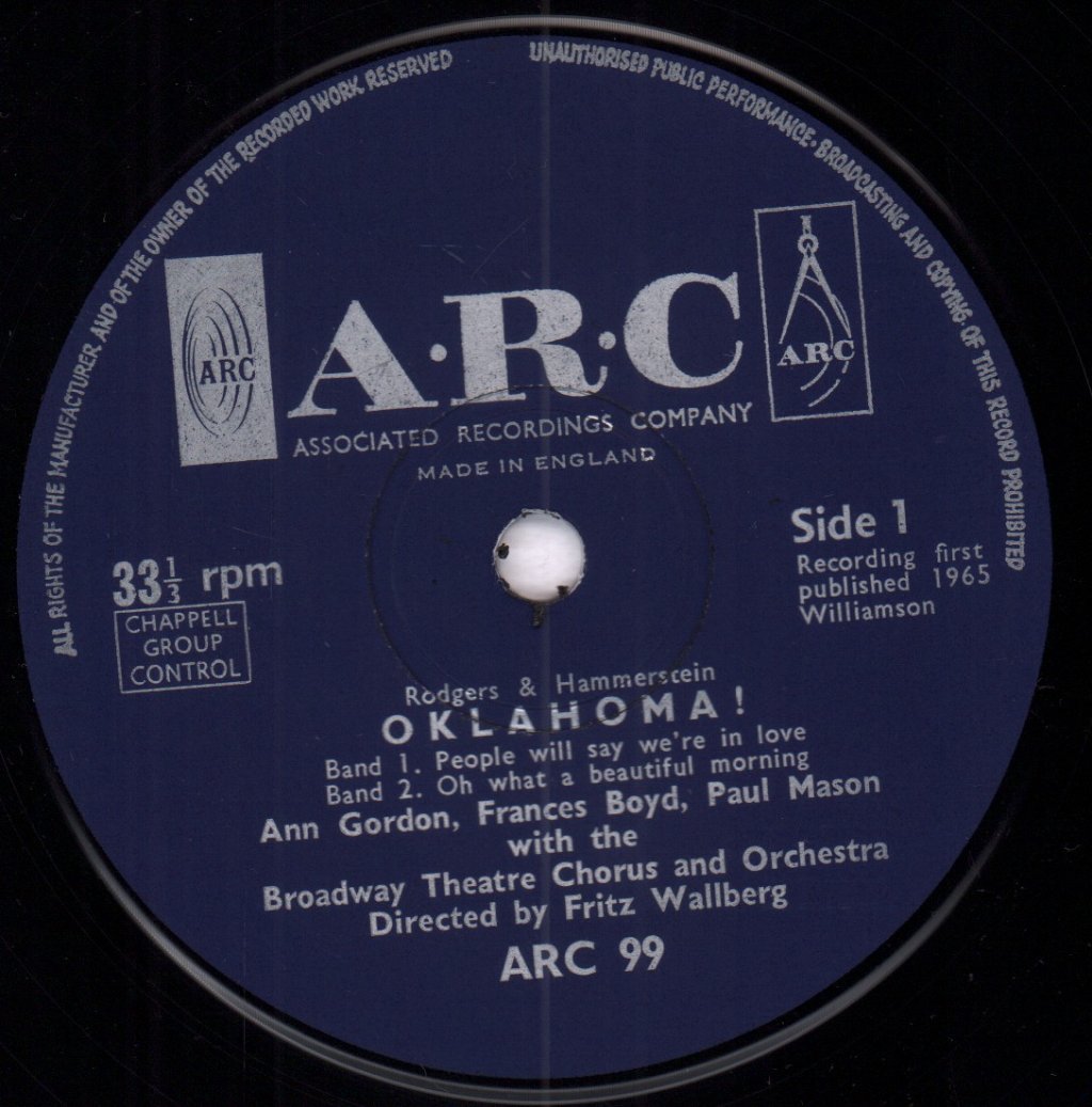 ann gordon frances boyd paul mason - Oklahoma - 7 Inch