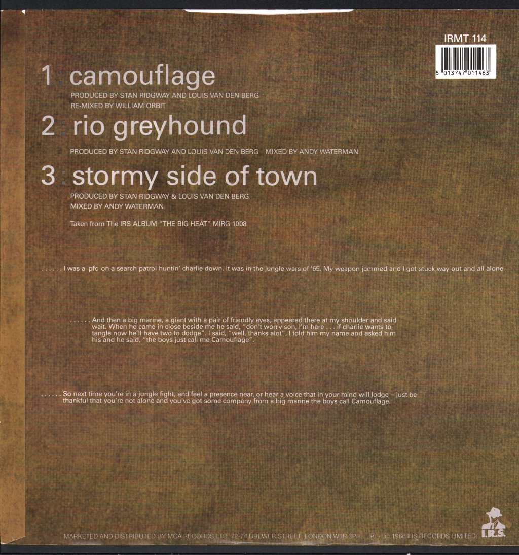 Stan Ridgway - Camouflage - 12 Inch