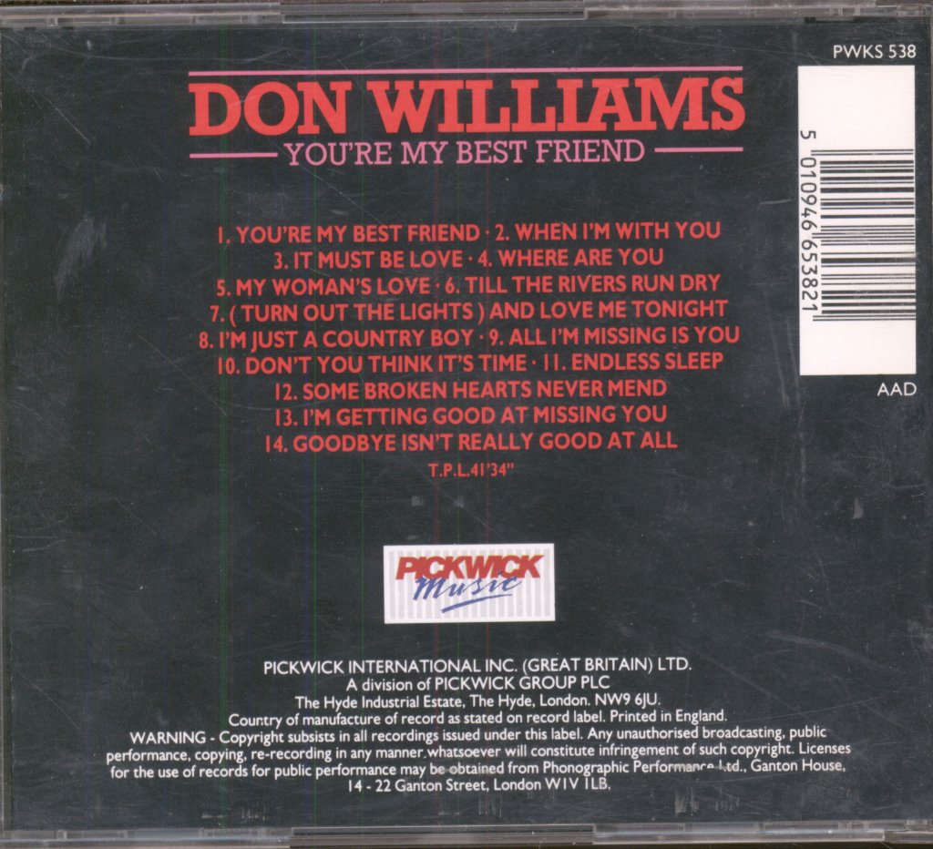 Don Williams - You're My Best Friend - Cd