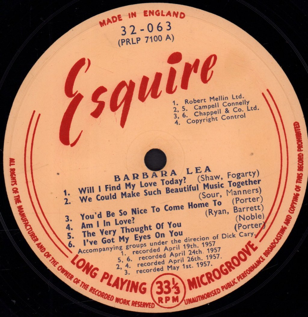 Barbara Lea - Lea In Love - Lp