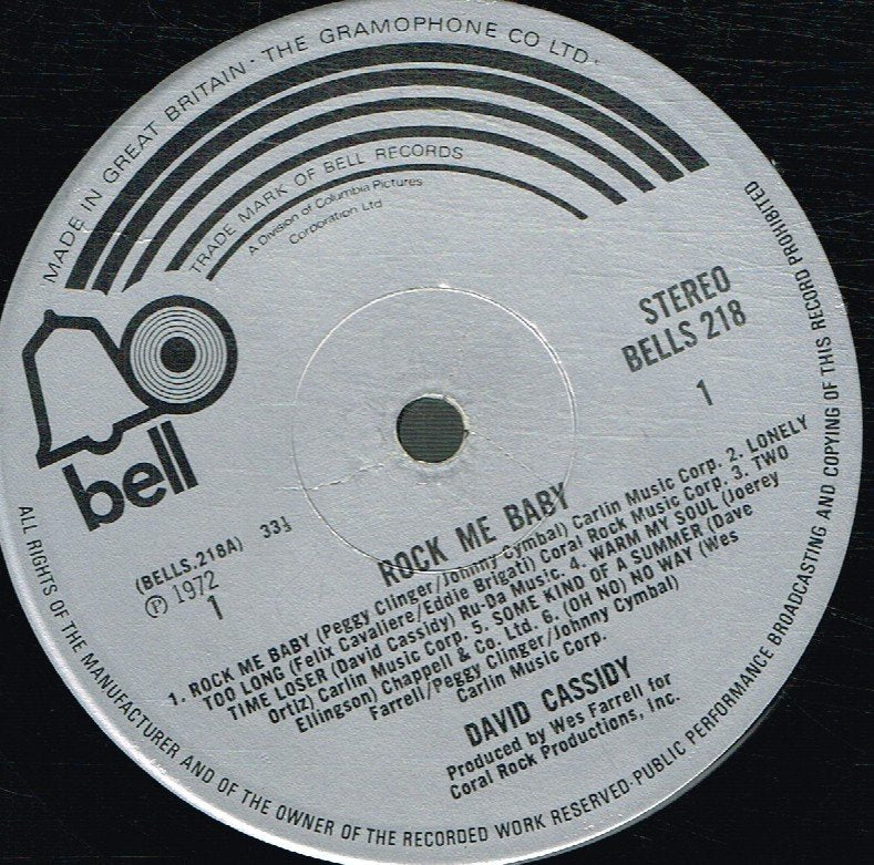 David Cassidy - Rock Me Baby - Lp