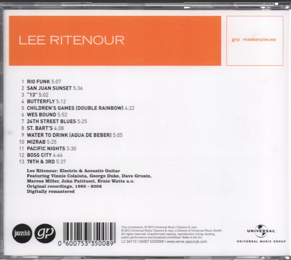 Lee Ritenour - Masterpieces - Best of The GRP Years - Cd