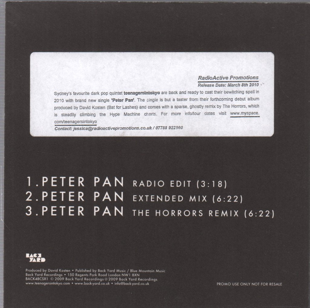 Teenagers In Tokyo - Peter Pan - Cdr