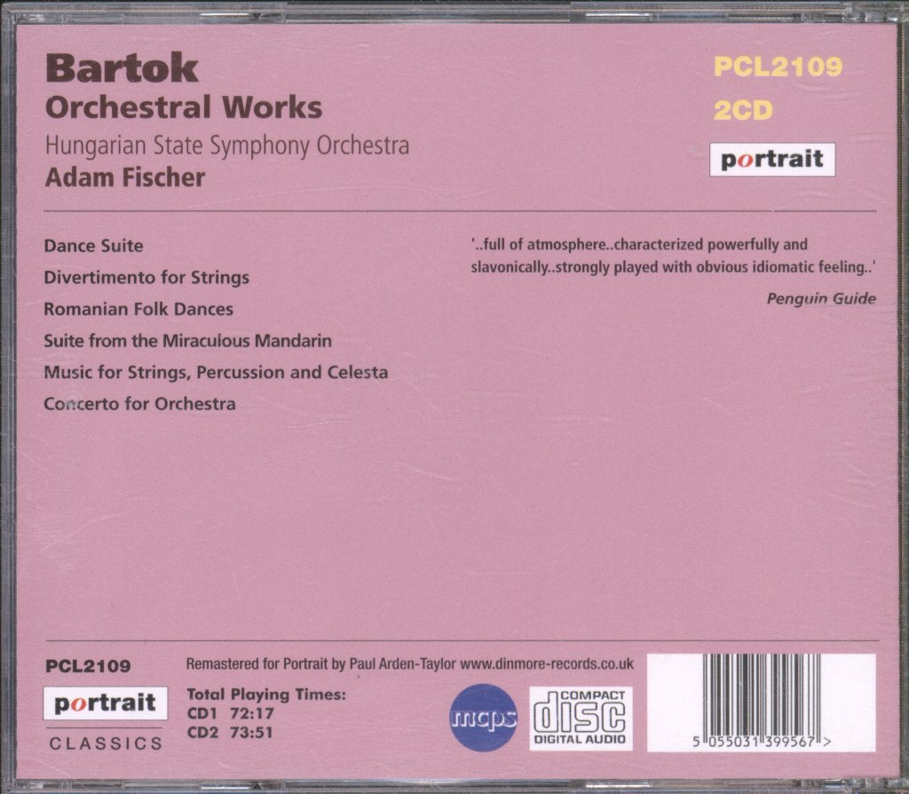 Adam Fischer, Hungarian State Symphony Orchestra - Bartok Orchestral Works - Double Cd