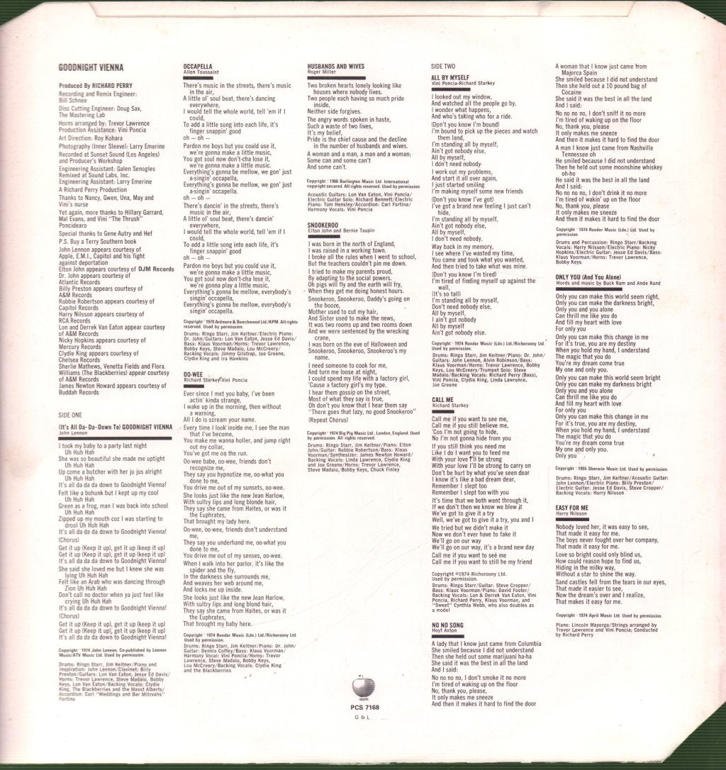 Ringo Starr - Goodnight Vienna - Lp