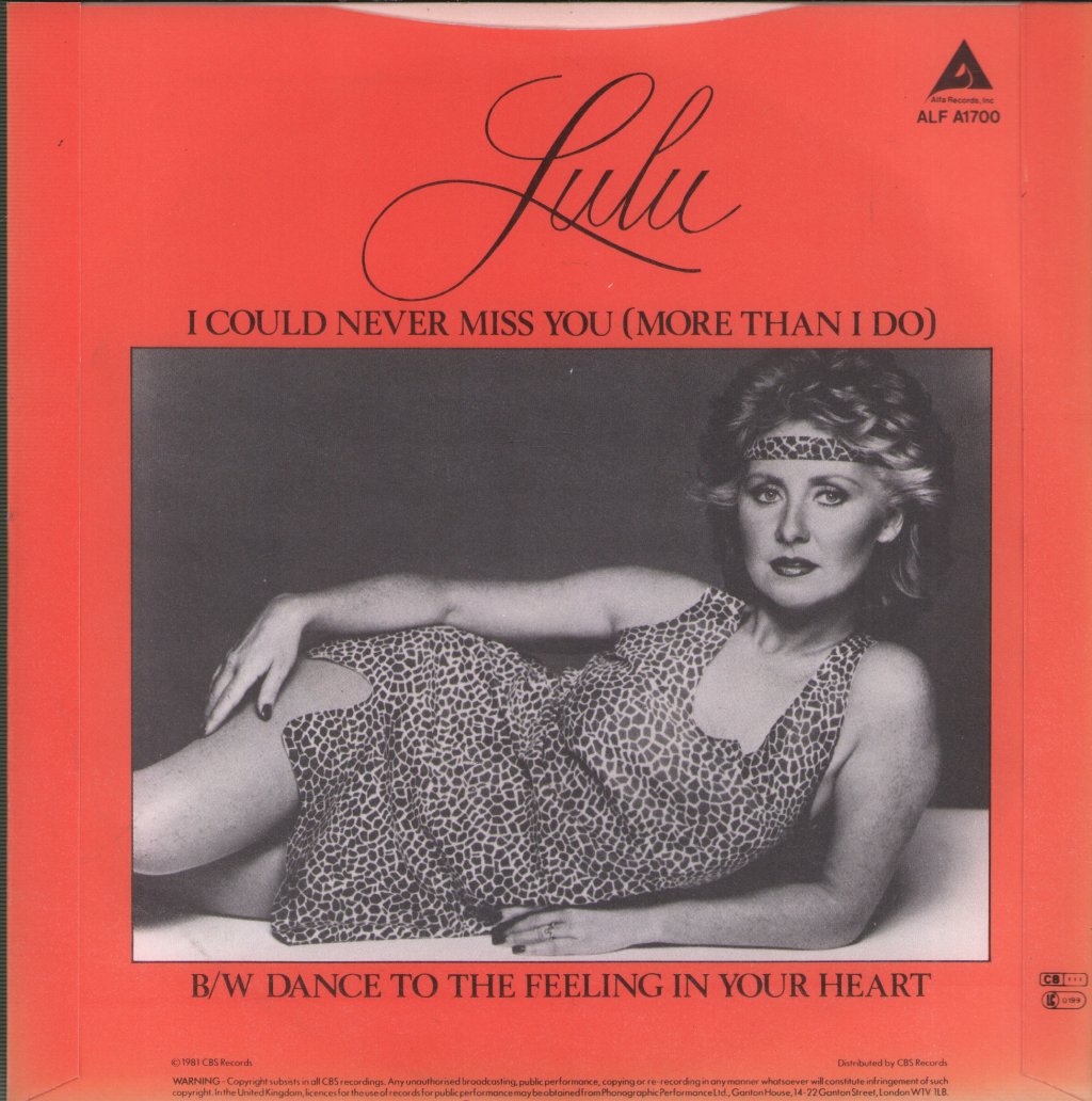 Lulu - I Could Never Miss You (More Than I Do) - 7 Inch