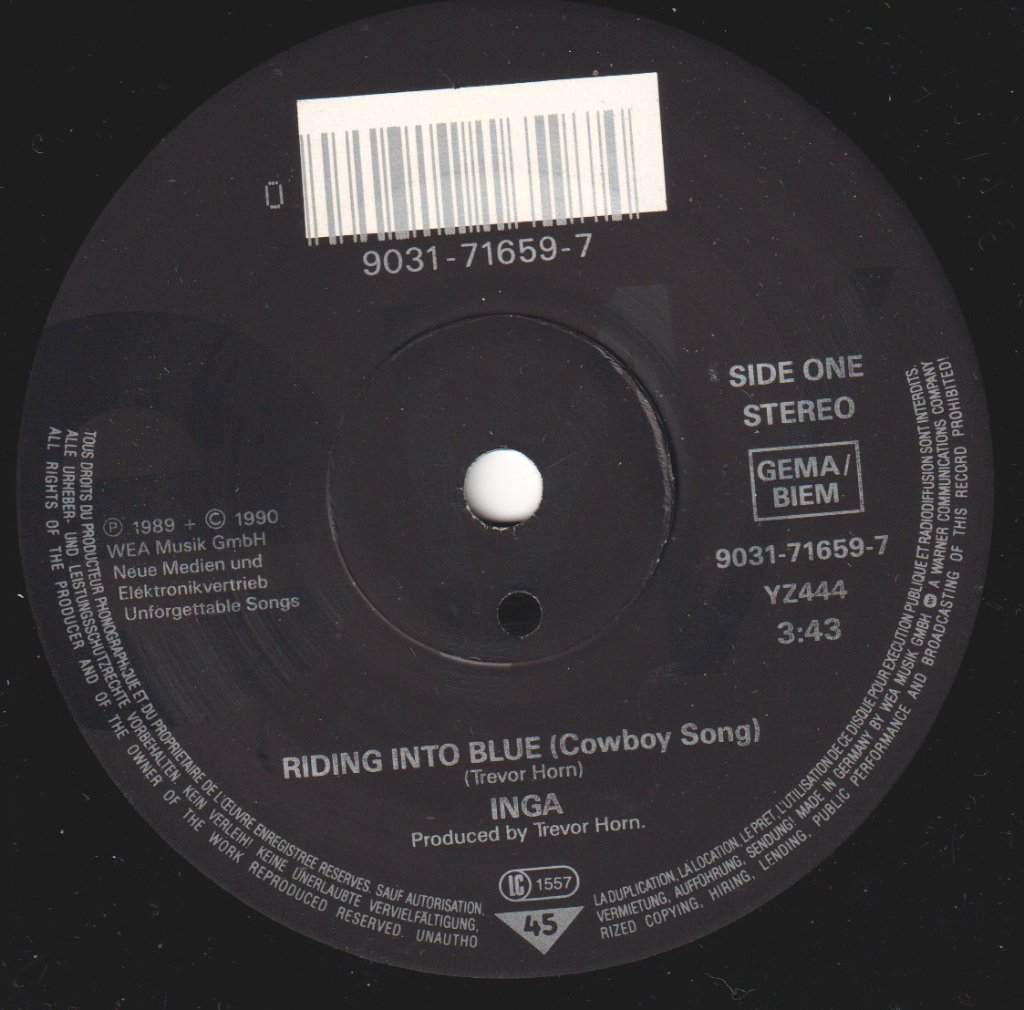 Inga - Riding Into Blue - 7 Inch