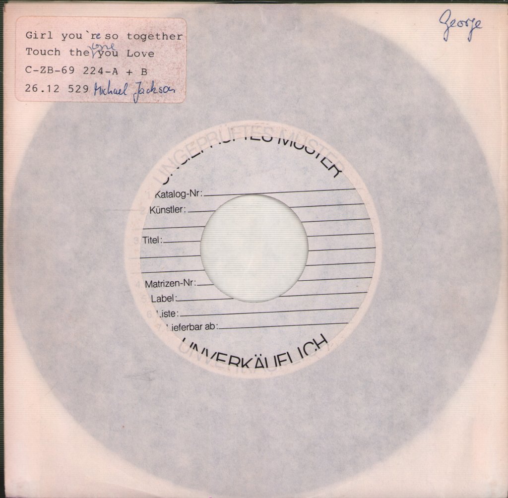 Michael Jackson - Girl You're So Together - 7 Inch