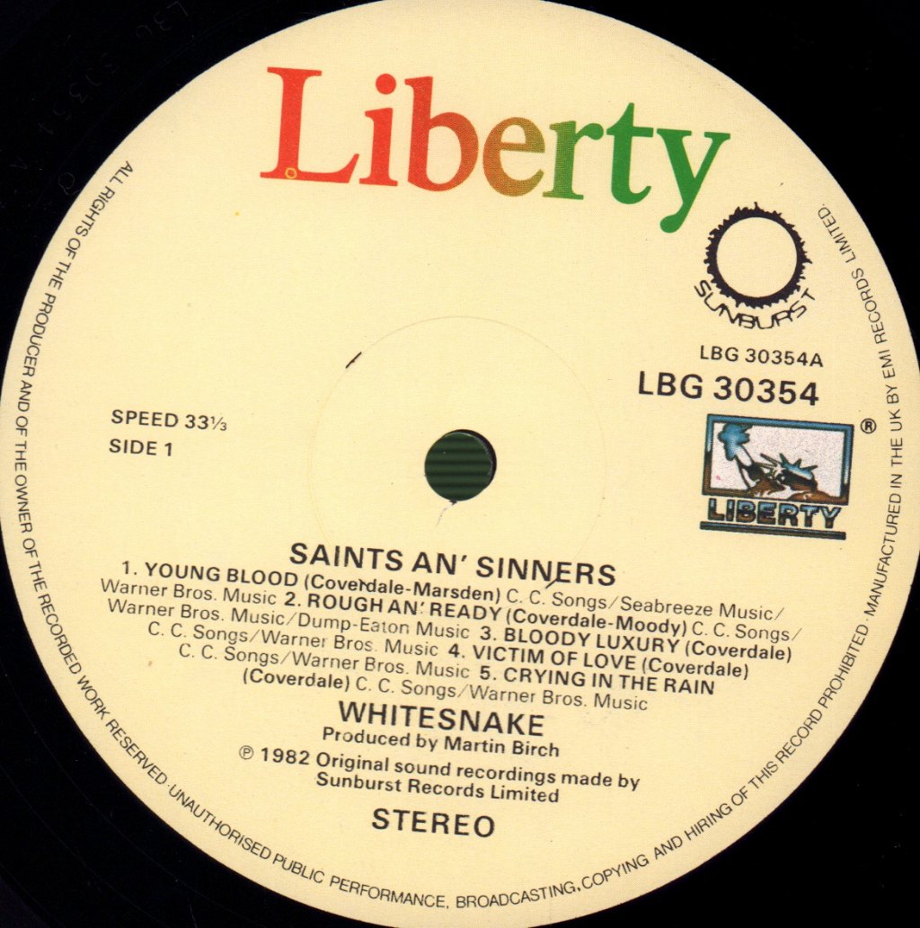 Whitesnake - Saints And Sinners - Lp